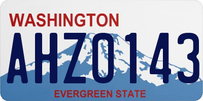 WA license plate AHZ0143