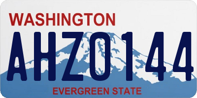 WA license plate AHZ0144