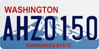 WA license plate AHZ0150