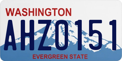 WA license plate AHZ0151