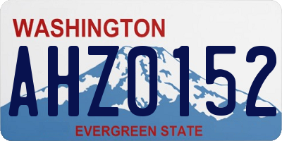 WA license plate AHZ0152
