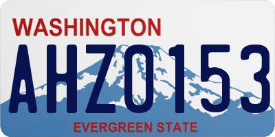 WA license plate AHZ0153