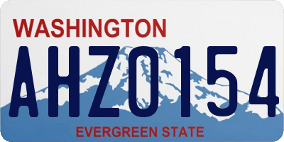 WA license plate AHZ0154