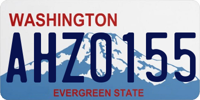 WA license plate AHZ0155