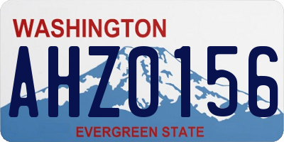 WA license plate AHZ0156