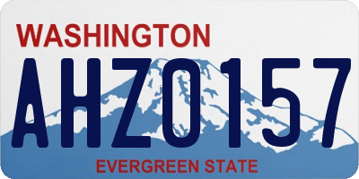 WA license plate AHZ0157