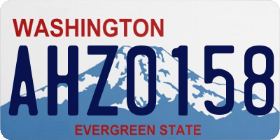 WA license plate AHZ0158
