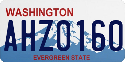 WA license plate AHZ0160