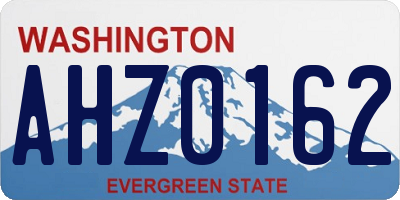 WA license plate AHZ0162