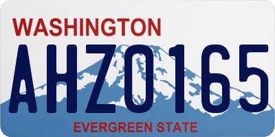 WA license plate AHZ0165