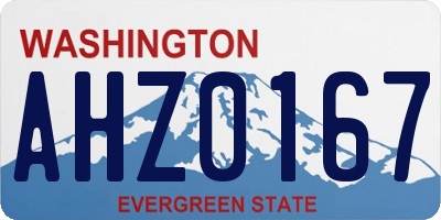 WA license plate AHZ0167
