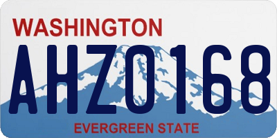 WA license plate AHZ0168