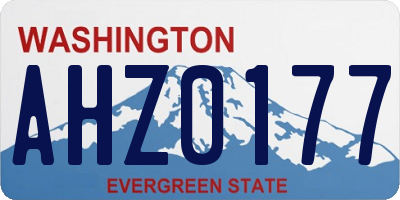 WA license plate AHZ0177