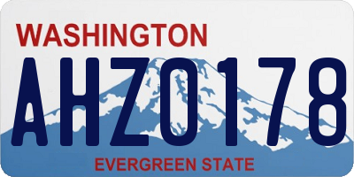 WA license plate AHZ0178