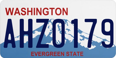 WA license plate AHZ0179