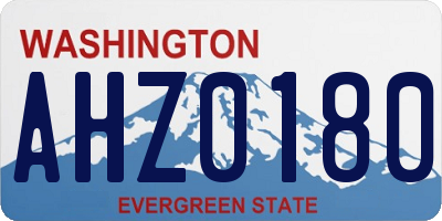 WA license plate AHZ0180