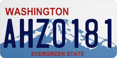 WA license plate AHZ0181