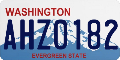 WA license plate AHZ0182