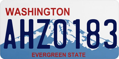 WA license plate AHZ0183