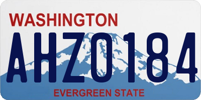 WA license plate AHZ0184