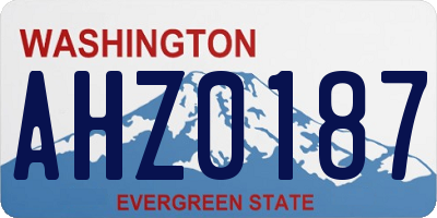WA license plate AHZ0187