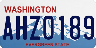 WA license plate AHZ0189
