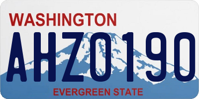 WA license plate AHZ0190