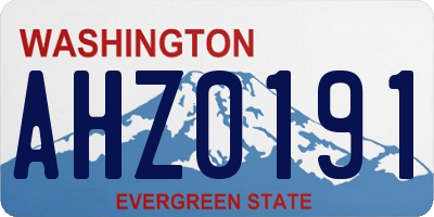 WA license plate AHZ0191