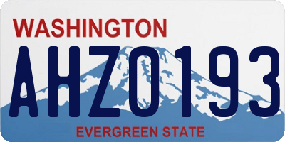 WA license plate AHZ0193