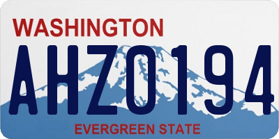 WA license plate AHZ0194