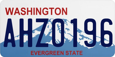 WA license plate AHZ0196