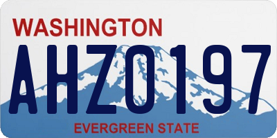 WA license plate AHZ0197