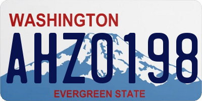 WA license plate AHZ0198