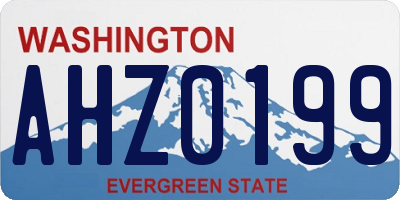 WA license plate AHZ0199