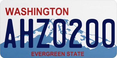 WA license plate AHZ0200