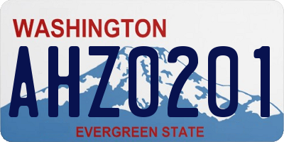 WA license plate AHZ0201