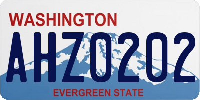 WA license plate AHZ0202