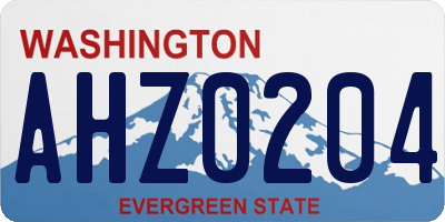WA license plate AHZ0204
