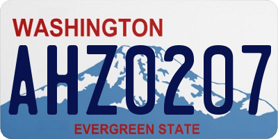 WA license plate AHZ0207