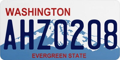 WA license plate AHZ0208