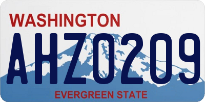 WA license plate AHZ0209