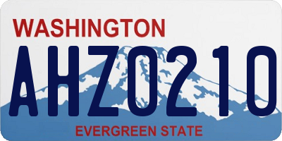 WA license plate AHZ0210