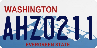 WA license plate AHZ0211