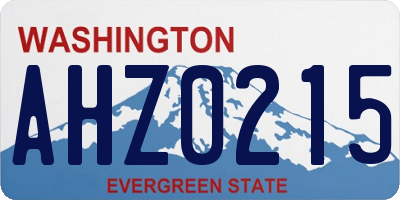 WA license plate AHZ0215