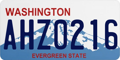 WA license plate AHZ0216