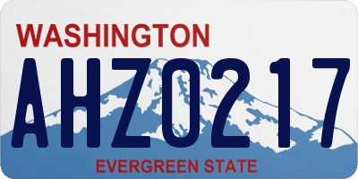 WA license plate AHZ0217
