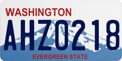WA license plate AHZ0218