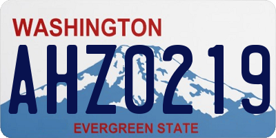 WA license plate AHZ0219
