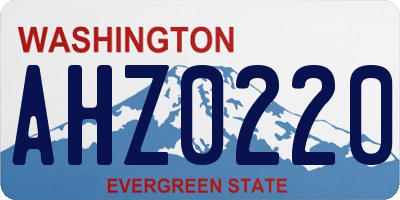 WA license plate AHZ0220