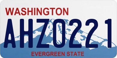 WA license plate AHZ0221